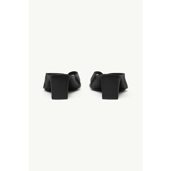 MM6 Maison Margiela Anatomic Leather Flip Flop Mules in Black, view 4 | Mules | Coveti