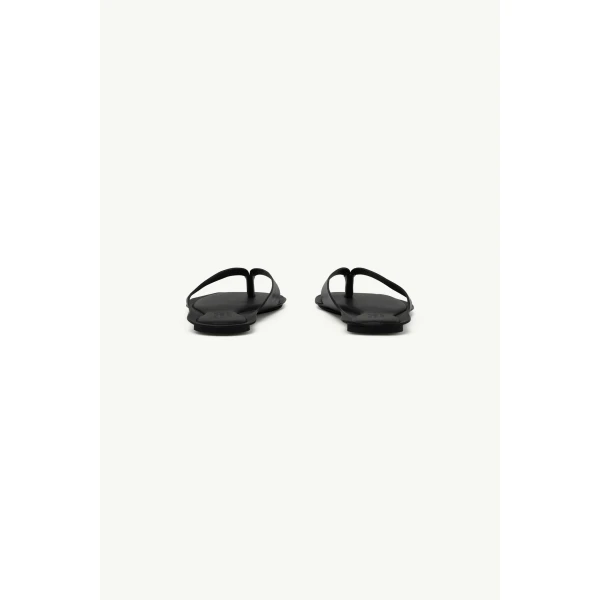 MM6 Maison Margiela Anatomic Leather Flip Flops in Black, view 4 | Flip Flops & Slides | Coveti