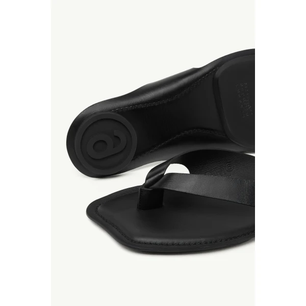 MM6 Maison Margiela Anatomic Leather Flip Flops in Black, view 6 | Flip Flops & Slides | Coveti
