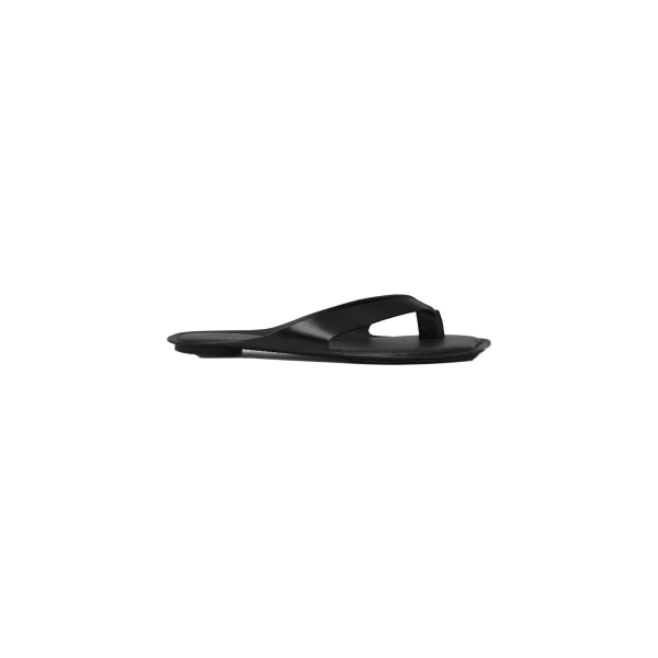 Anatomic Leather Flip Flops in Black