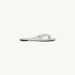 MM6 Maison Margiela Anatomic Leather Flip Flops in Silver | Flip Flops & Slides | Coveti