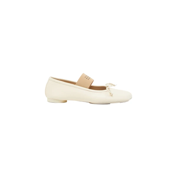 MM6 Maison Margiela Anatomic Numeric Ballerinas in Alabaster | Flats | Coveti