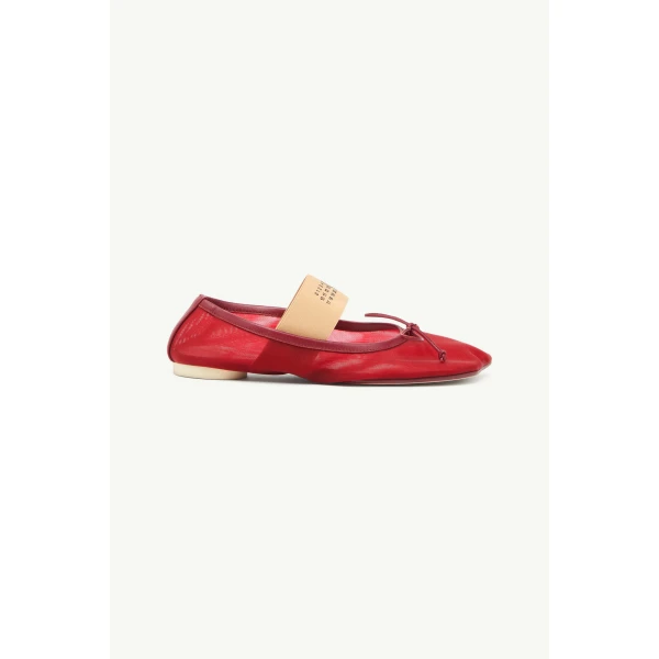 MM6 Maison Margiela Anatomic Numeric Ballerinas in Bordeaux, view 2 | Flats | Coveti