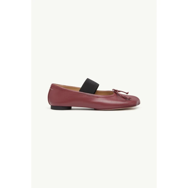 MM6 Maison Margiela Anatomic Numeric Ballerinas in Brown, view 2 | Flats | Coveti