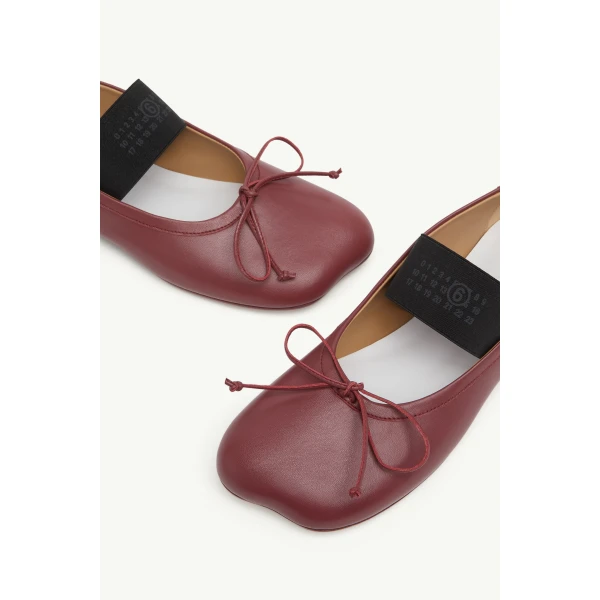 MM6 Maison Margiela Anatomic Numeric Ballerinas in Brown, view 5 | Flats | Coveti