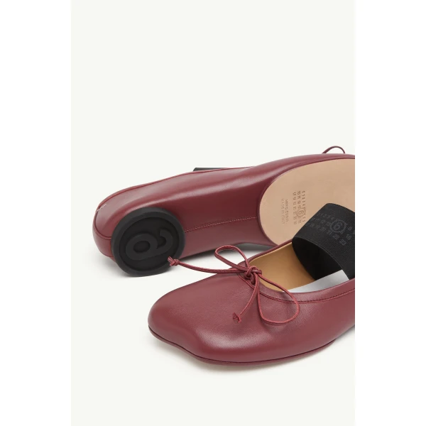 MM6 Maison Margiela Anatomic Numeric Ballerinas in Brown, view 6 | Flats | Coveti