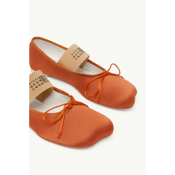 MM6 Maison Margiela Anatomic Numeric Ballerinas in Mou, view 5 | Flats | Coveti