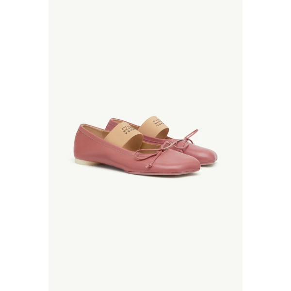 MM6 Maison Margiela Anatomic Numeric Ballerinas in Pink, view 3 | Flats | Coveti