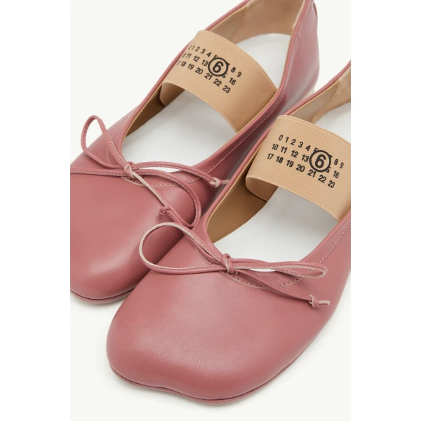 MM6 Maison Margiela Anatomic Numeric Ballerinas in Pink, view 5 | Flats | Coveti