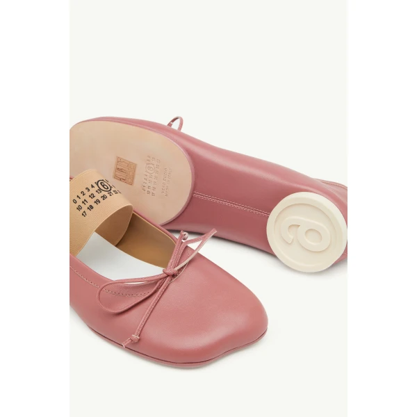 MM6 Maison Margiela Anatomic Numeric Ballerinas in Pink, view 6 | Flats | Coveti