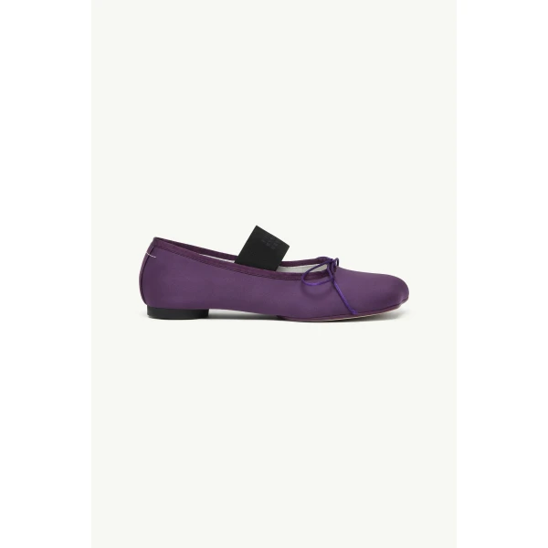 MM6 Maison Margiela Anatomic Numeric Ballerinas in Plum Purple, view 2 | Flats | Coveti