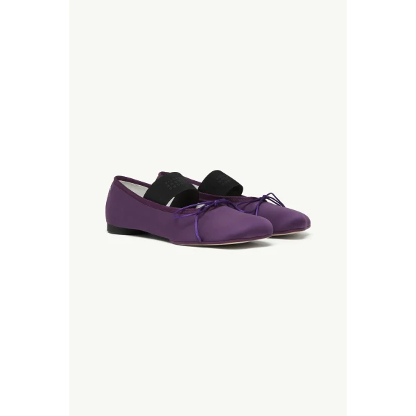 MM6 Maison Margiela Anatomic Numeric Ballerinas in Plum Purple, view 3 | Flats | Coveti