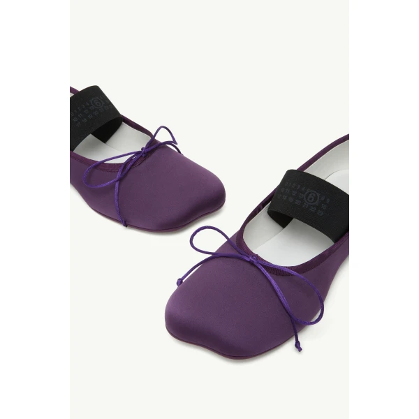 MM6 Maison Margiela Anatomic Numeric Ballerinas in Plum Purple, view 5 | Flats | Coveti