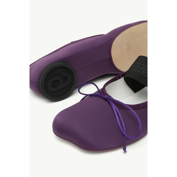 MM6 Maison Margiela Anatomic Numeric Ballerinas in Plum Purple, view 6 | Flats | Coveti