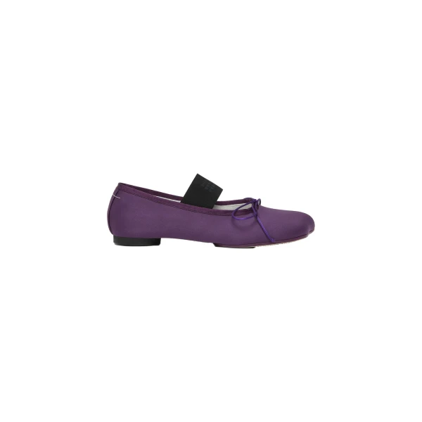 MM6 Maison Margiela Anatomic Numeric Ballerinas in Plum Purple | Flats | Coveti