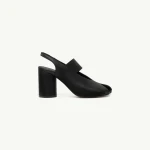 MM6 Maison Margiela Anatomic Numeric Heeled Slingbacks in Black | Sandals | Coveti