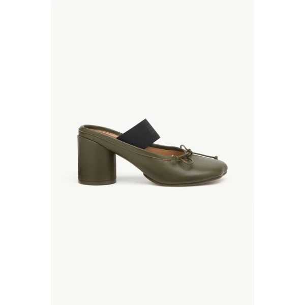 MM6 Maison Margiela Anatomic Numeric Sandals in Olive, view 2 | Sandals | Coveti