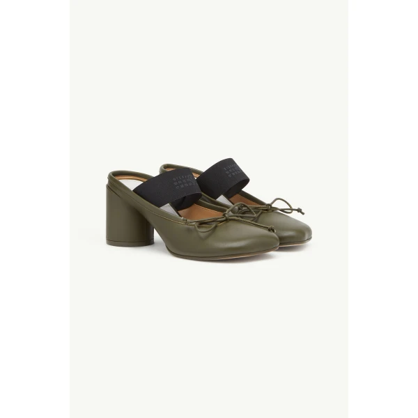 MM6 Maison Margiela Anatomic Numeric Sandals in Olive, view 3 | Sandals | Coveti