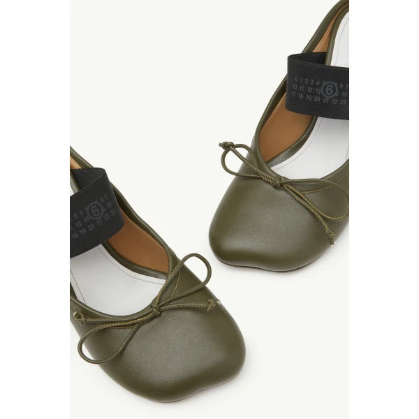 MM6 Maison Margiela Anatomic Numeric Sandals in Olive, view 5 | Sandals | Coveti