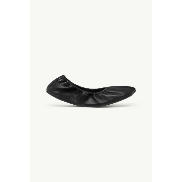 MM6 Maison Margiela Anatomic Travel Ballerina in Black, view 2 | Flats | Coveti