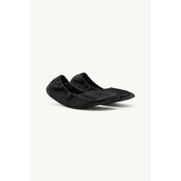 MM6 Maison Margiela Anatomic Travel Ballerina in Black, view 3 | Flats | Coveti