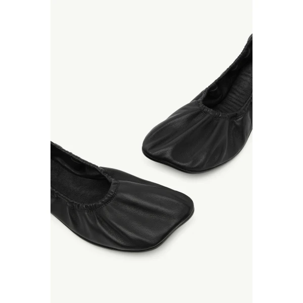 MM6 Maison Margiela Anatomic Travel Ballerina in Black, view 5 | Flats | Coveti