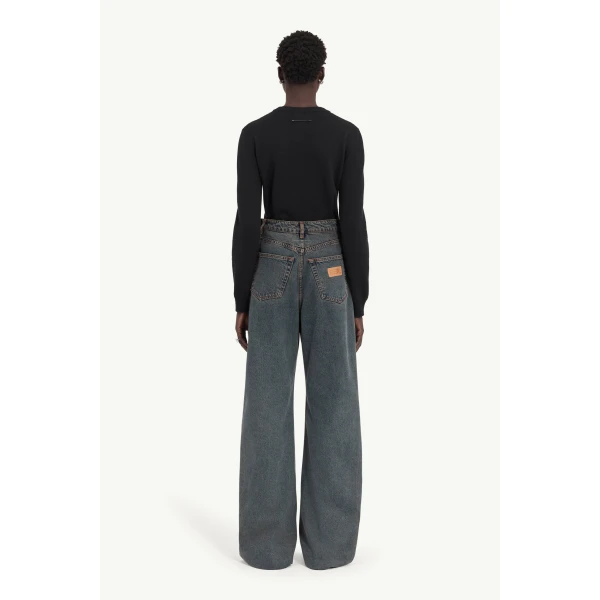 MM6 Maison Margiela Back-To-Back Jeans in Light Grey, view 4 | Denim | Coveti