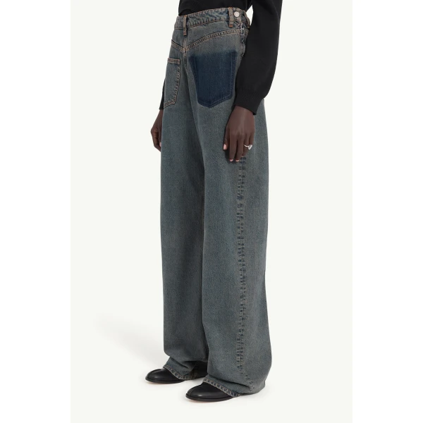 MM6 Maison Margiela Back-To-Back Jeans in Light Grey, view 5 | Denim | Coveti