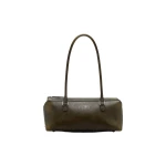 MM6 Maison Margiela Bauletto Shoulder Bag Medium Crackled Leather in Olive | Shoulder & Crossbody Bags | Coveti