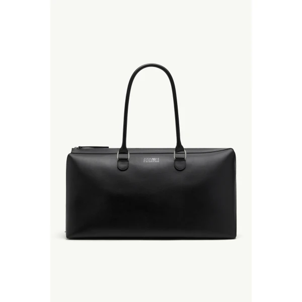 MM6 Maison Margiela Bauletto Weekend Bag in Black, view 2 | Totes & Top-Handle Bags | Coveti