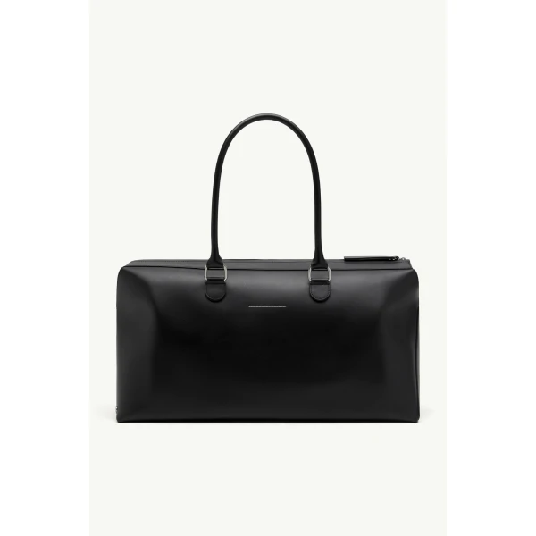 MM6 Maison Margiela Bauletto Weekend Bag in Black, view 4 | Totes & Top-Handle Bags | Coveti