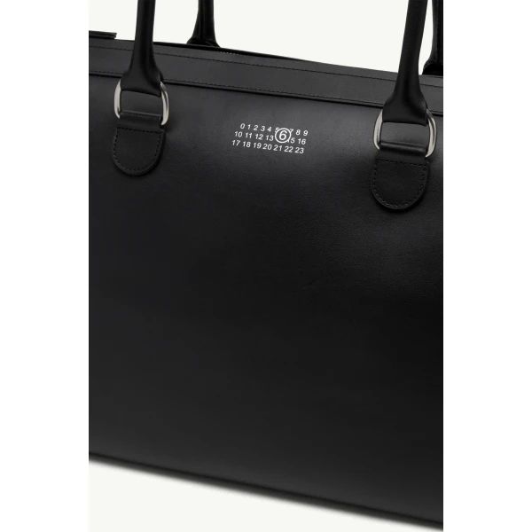 MM6 Maison Margiela Bauletto Weekend Bag in Black, view 5 | Totes & Top-Handle Bags | Coveti