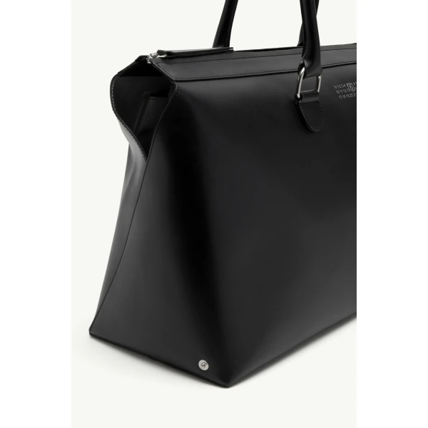 MM6 Maison Margiela Bauletto Weekend Bag in Black, view 6 | Totes & Top-Handle Bags | Coveti
