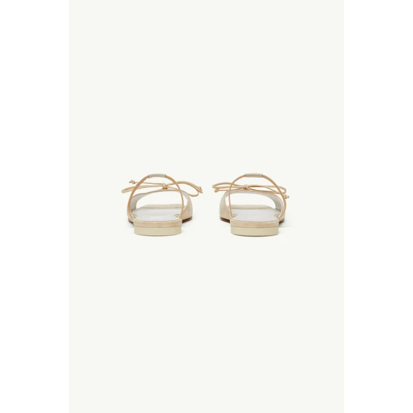 MM6 Maison Margiela Bow-Detailed Leather Slingback Shoes in Alabaster, view 5 | Sandals | Coveti