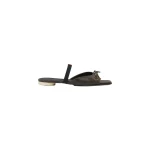 MM6 Maison Margiela Bow-Detailed Leather Slingback Shoes in Brown | Sandals | Coveti