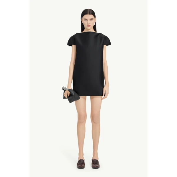 MM6 Maison Margiela Cap-Sleeve Dress in Black, view 2 | Mini Dresses | Coveti