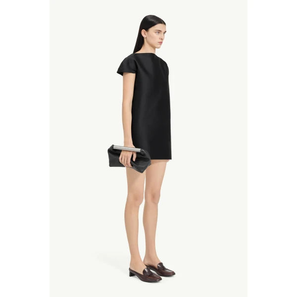 MM6 Maison Margiela Cap-Sleeve Dress in Black, view 3 | Mini Dresses | Coveti
