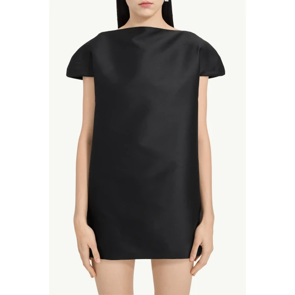 MM6 Maison Margiela Cap-Sleeve Dress in Black, view 5 | Mini Dresses | Coveti