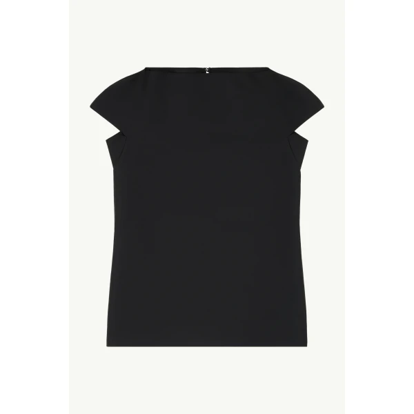 MM6 Maison Margiela Cap-Sleeve Dress in Black, view 6 | Mini Dresses | Coveti