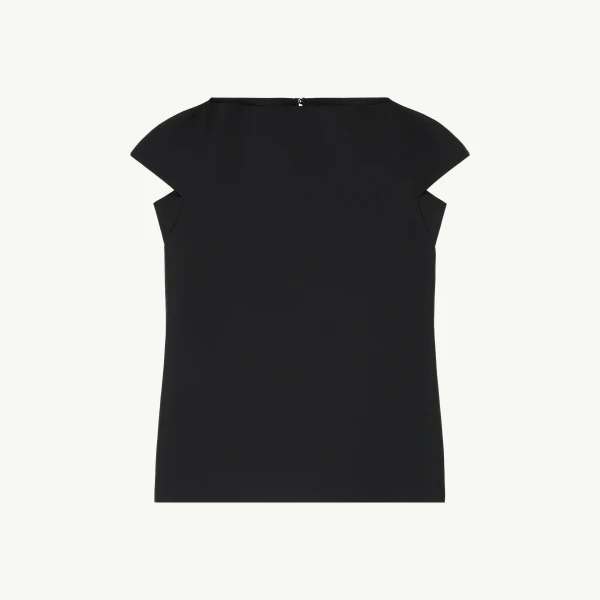 Cap-Sleeve Dress in Black