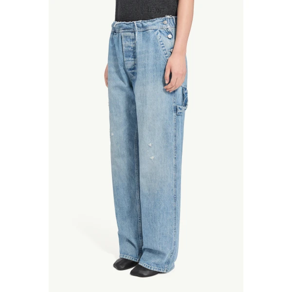 MM6 Maison Margiela Carpenter Wide-Leg Jeans in Blue, view 5 | Denim | Coveti