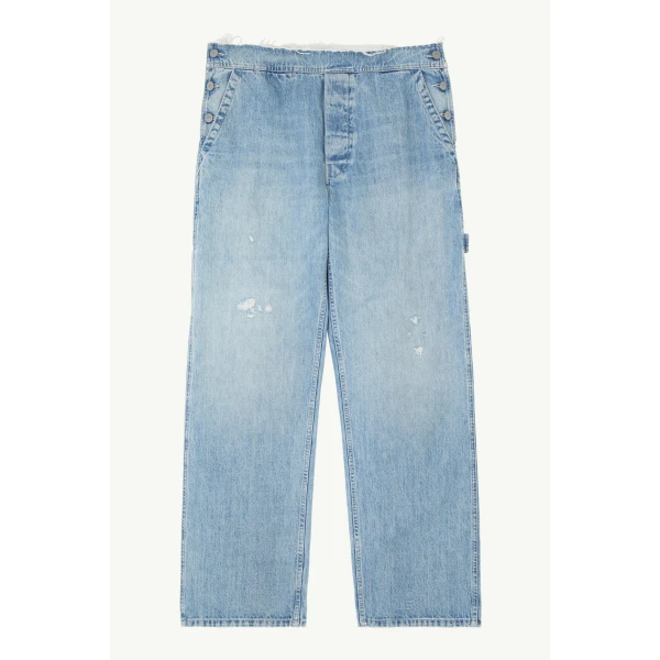 MM6 Maison Margiela Carpenter Wide-Leg Jeans in Blue, view 6 | Denim | Coveti