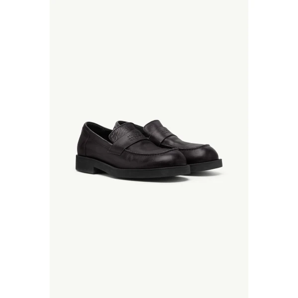 MM6 Maison Margiela City Biker Loafers in Black, view 3 | Loafers | Coveti