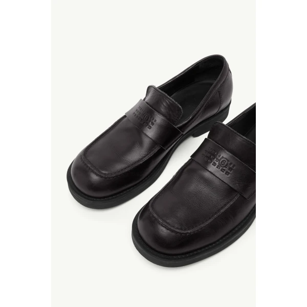 MM6 Maison Margiela City Biker Loafers in Black, view 5 | Loafers | Coveti