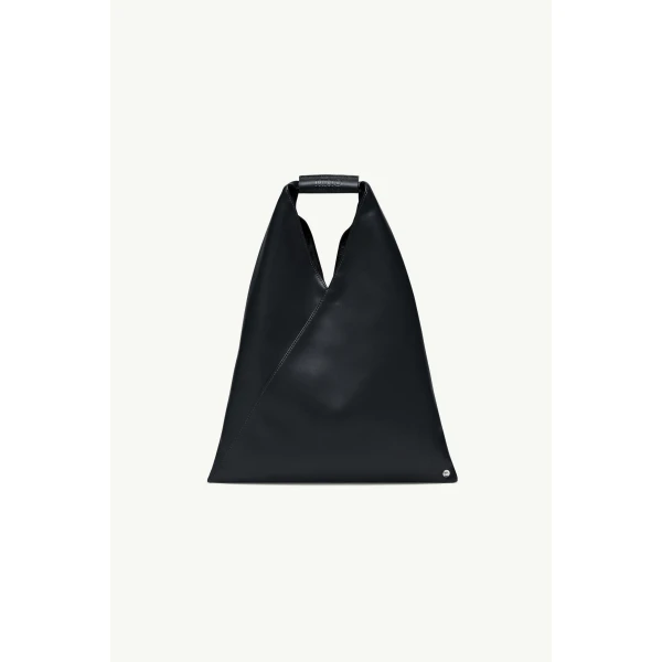 MM6 Maison Margiela Coated Leather Japanese Bag Classic Small in Black, view 2 | Totes & Top-Handle Bags | Coveti