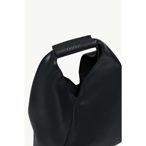 MM6 Maison Margiela Coated Leather Japanese Bag Classic Small in Black, view 6 | Totes & Top-Handle Bags | Coveti