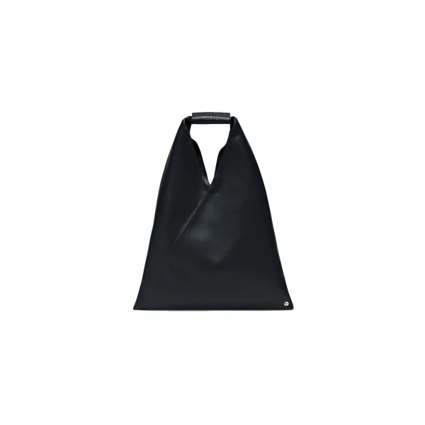 MM6 Maison Margiela Coated Leather Japanese Bag Classic Small in Black | Totes & Top-Handle Bags | Coveti