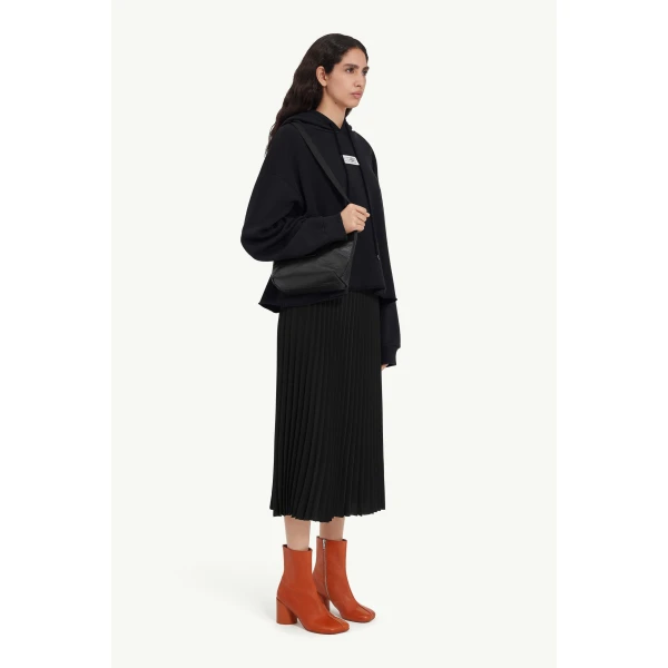 MM6 Maison Margiela Cotton Hooded Sweatshirt in Black, view 3 | Hoodies | Coveti