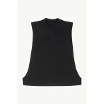 MM6 Maison Margiela Cotton Jersey Sleeveless Top in Black | Sleeveless | Coveti