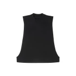 MM6 Maison Margiela Cotton Jersey Sleeveless Top in Black | Sleeveless | Coveti